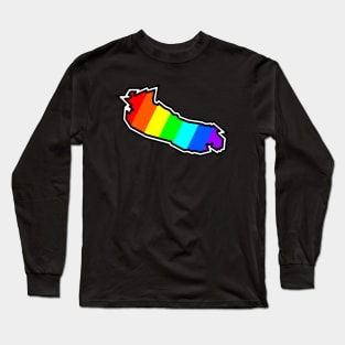 Gabriola Island Silhouette in Rainbow Pattern - Colourful Colours - Gabriola Island Long Sleeve T-Shirt